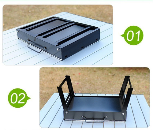 Imagen 4 de 8 de Mini Parrillera Portátil Plegable Para Carbón