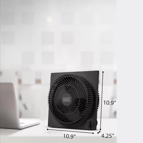 Black + Decker Ventilador De Mesa 9 PLG Negro 3vel Sin Marco Cantidad De Aspas 3 Diámetro 22.86 Cm Frecuencia 60 Hz Material De Las Aspas Plástico