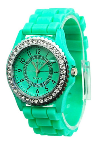 Relógio Feminino Geneva Diamante Iluminado Com Led Cores