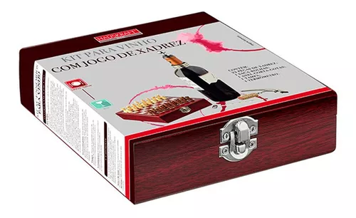 Kit Para Vinho Com Mini Jogo De Xadrez Madeira Para Amigos em Promoção na  Americanas