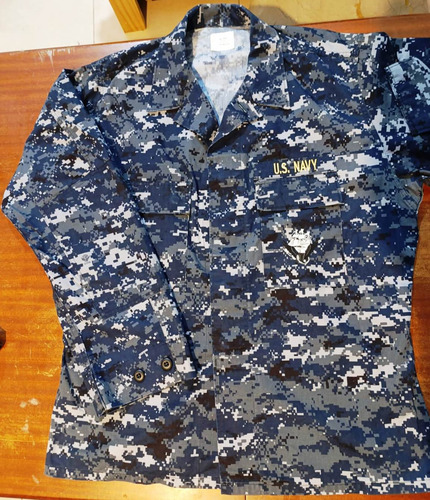 Chaqueta Militar Camuflada Bordada Us Navy Autentica (Usado)