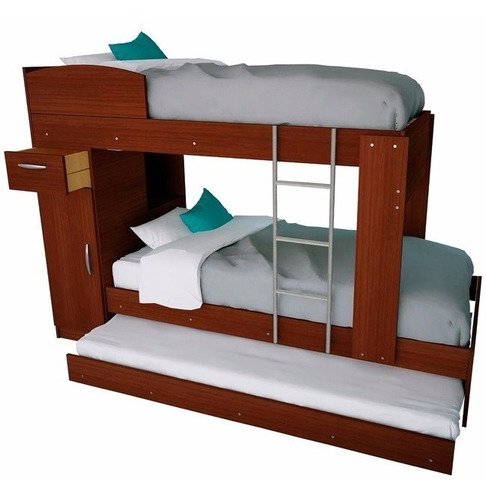 Cama Marinera Cucheta Triliche 3 En 1 Con Escalera Placard