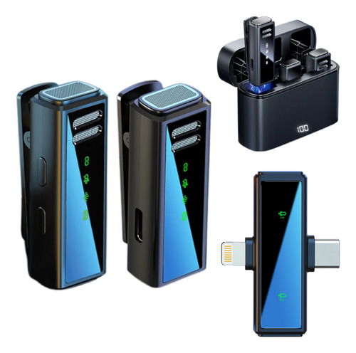 Microfono Inalambrico Solapero Dual 2en1 + Estuche Cargador