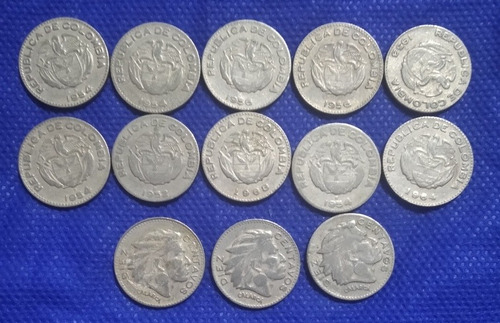 Set De Monedas Colombianas, 10 Centavos 