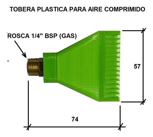 Tobera Para Soplado O Secado Con Aire Comprimido X5 Unidades Verde Lima