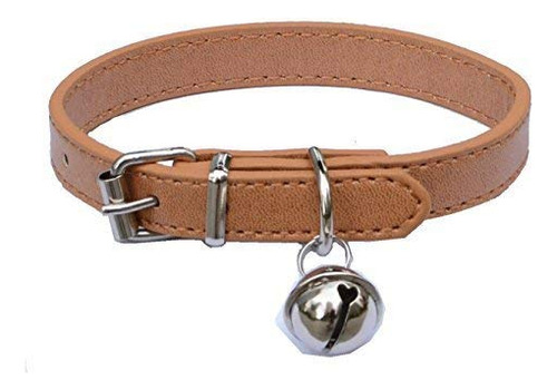 Collares De Cuero Beige Para Mascotas, Para Gatos, Cachorros