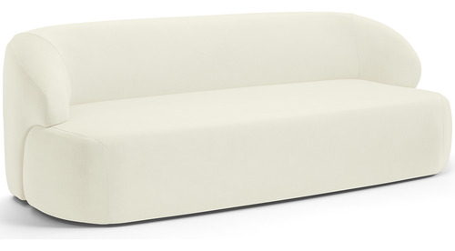 Sofá 2 Lugares Curvo Orgânico Sala 150cm Barolo Veludo Bege