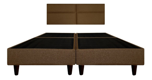 Recamara Base Cama Box Cabecera Cairo Chocolate King Size Color Marrón