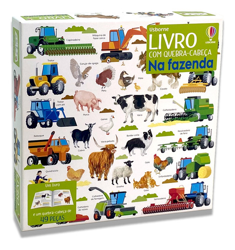 Livro Infantil - Na Fazenda: Livro Com Quebra Cabeça - Usbo