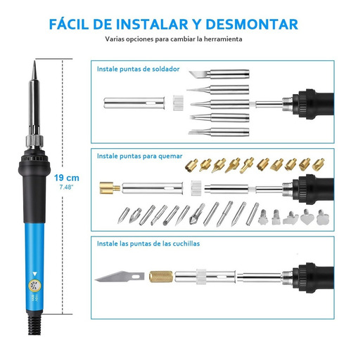 Imagen 7 de 7 de 37pc Kit De Soldadura Eléctrica De Cautín Bolígrafo 60w 110v