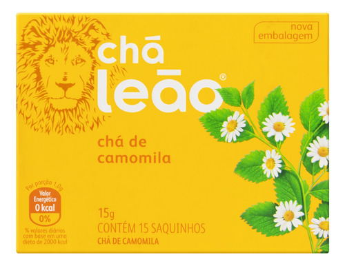 Chá Leão amarelo claro em sachê 15 g 15 u