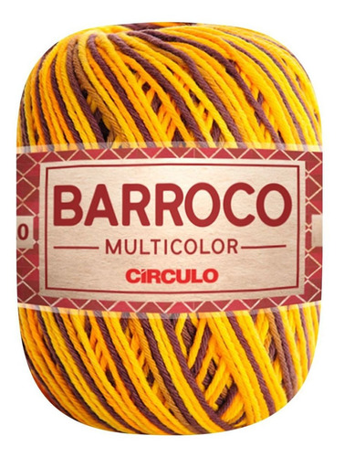 Barbante Barroco Multicolor 6 Fios 200g Linha Crochê Círculo Cor Girassol