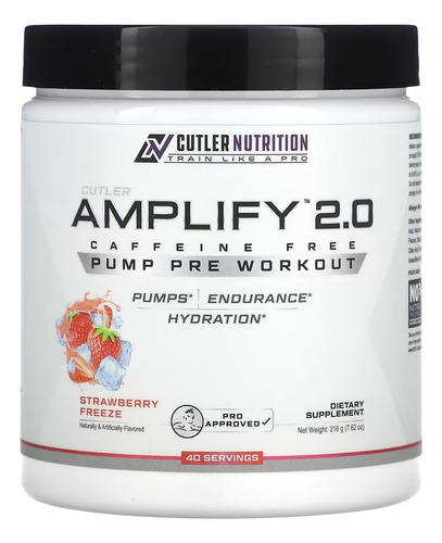 Jay Cuttler Amplify 2.0 Pump Pre Workout 40/20 Serv Sabor Strawberry Frezze