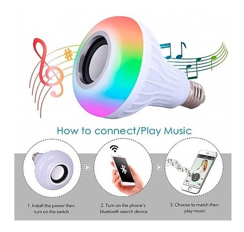 Imagen 5 de 7 de Foco Parlant Bluetooth Multicolor Led Inteligent Control