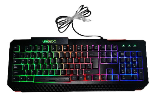 Teclado Gamer Unitec Rgb Pro - 29utxcmbrd - Retroiluminado -