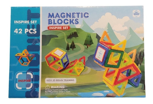Bloques Magneticos 42 Piezas Imanes Con Formas Magnetic Blocks Inspire Set