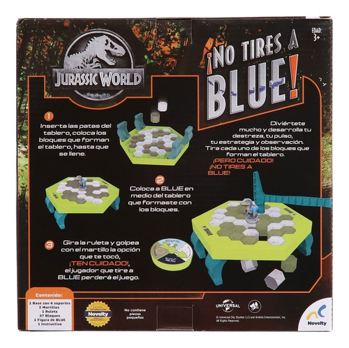 No Tires A Blue! Juego De Mesa Infantil De Jurassic Park