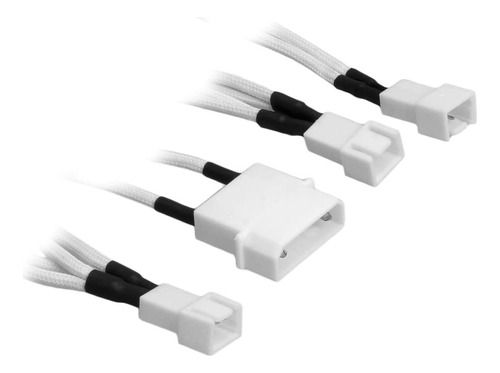 Adaptador Ventilador Molex Triple 3 Pine 12 V Funda Blanca