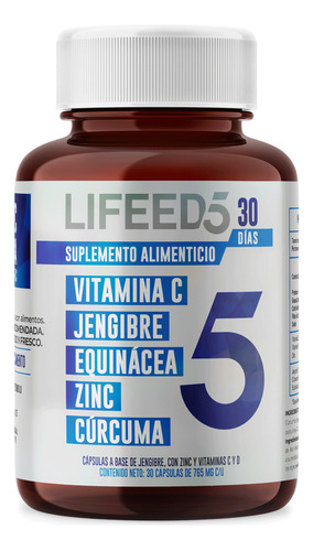 Suplemento Lifeed5 Inmune Vitaminas Minerales 30 Cápsulas Sabor Sin Sabor