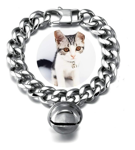 Gato Plateado Perro Collar Cachorro Blanco 1/2 Pulgada De Ac