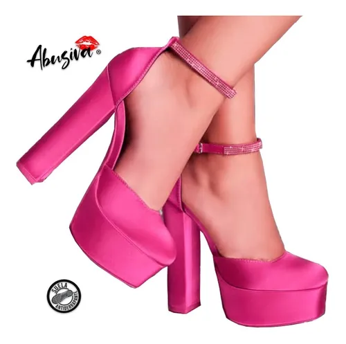 Zapatilla Dama Rosa Fiusha Abusiva Sy03 Plataforma Original