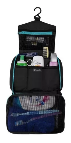 Bolsa de viaje para hombre, bolsa de higiene, bolsa de baño colgante para  hombre, kit de lona con gran capacidad para accesorios de viaje, Negro 