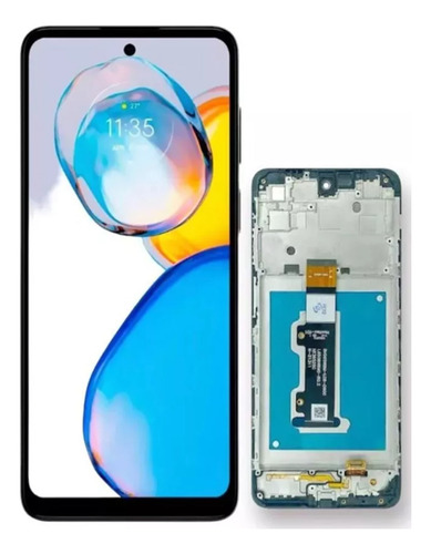 Tela Touch Display Frontal Oled Para Moto E32 Xt2227 Com Aro Cor Preto