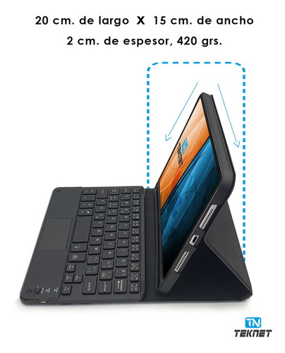 Teclado Teknet Funda Bluetooth Para iPad Mini 6 2021 8.3 Color Negro con teclado negro