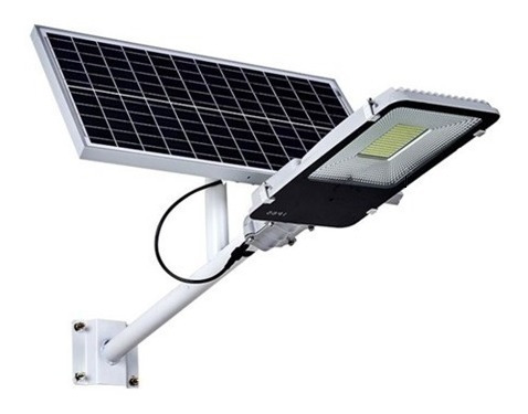 Lampara Led Solar Recargables Poste 40w Plus C/panel Y Base