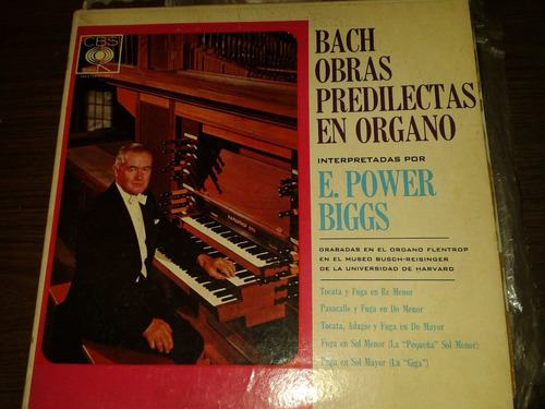 Disco Acetato De Bach Obras Predilectas En Organo