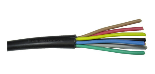 Cable Taller Multipolar 7x1 Mm Pvc Iram Negro X Metro