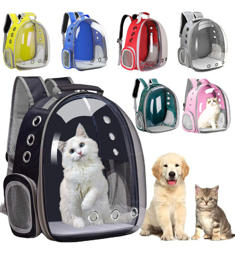 Mochila Pet Astronauta Bolsa Pet Panorâmica Cachorro Gato Cor Verde