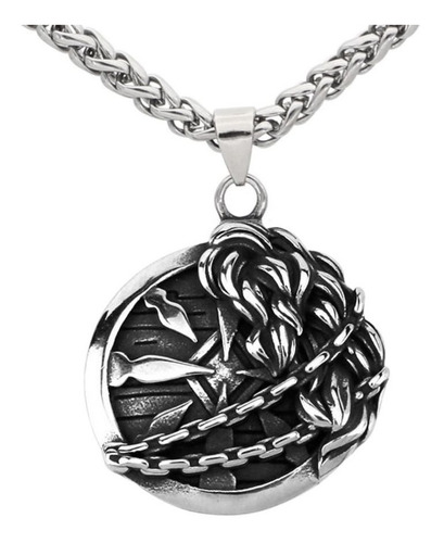 Imagen 1 de 9 de Collar Nórdico Vikingo Amuleto Acero Inoxidable Para Hombre