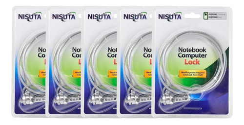 Combo X5 Candados Nisuta Para Notebook Cable Acero Con Clave