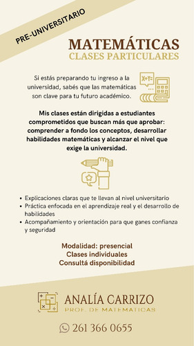 Clases Particulares De Matemáticas.