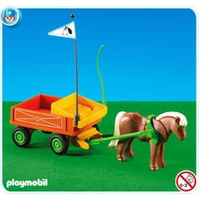 Playmobil 7493 Carroça Infantil Com Ponei   Add On (raro)