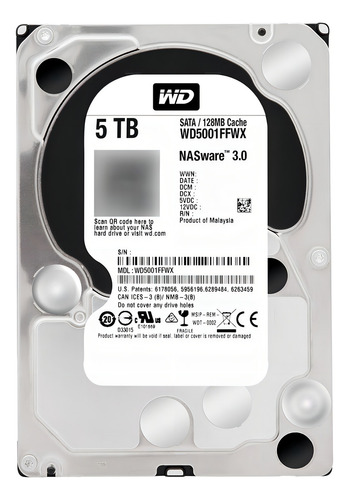 Disco Duro Interno Western Digital Wd Black Wd5001ffwx Nas 5tb Negro