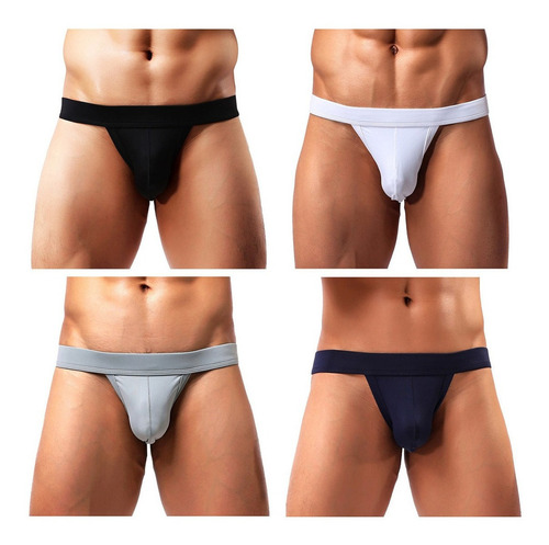 Kit 4 Hombres Jockstrap Ropa Interior Sexy Baja Altura Tanga