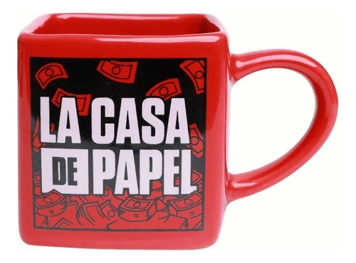 Caneca Ceramica La Casa De Papel Oficial 330 Ml Quadrada