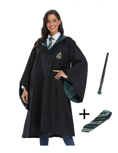 Disfraz Capa Potter 4 Casas Hogwarts Avenclaw Varita Mágica