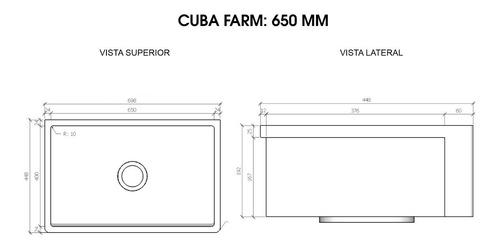 Imagem 3 de 6 de Cuba Farmsink 65cm Frete Grátis