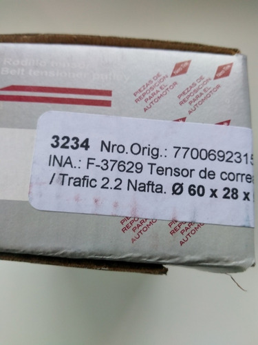 Imagen 9 de 10 de Tensor Correa Distribucion Renault 18/21/trafic 2.2 Nafta
