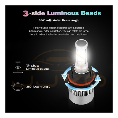 For Ford F150 1992-2003 Kit De Faros Led De Haz Alto/bajo