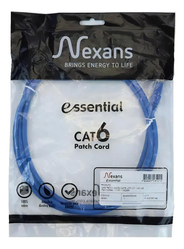 Patch Cord Nexans Flex Cm Cat6 2.5m Azul N101.11ezbb 90434