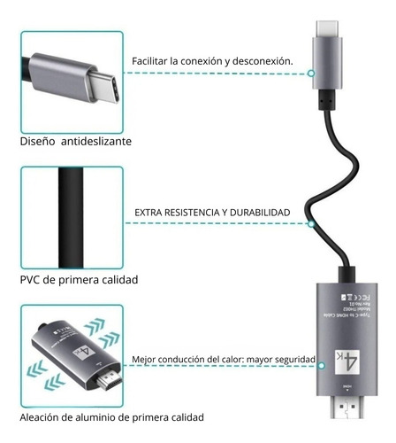 Cable Usb C Hdmi 4k Macbook Tv Samsung Galaxy Dex Mode 60hz