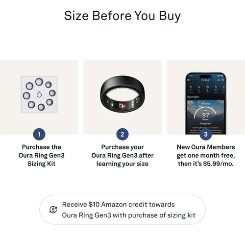 Monitor Para Dormir Smart Ring Oura Gen3 Horizon Stealth, Ta