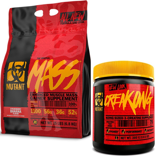 Mutant Mass 15 Libras + Creatina Creakong 75 Servicios