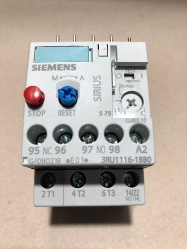 Rele Sobrecarga Termico Ajuste 1,4-2a Siemens 3ru1116-1bb0