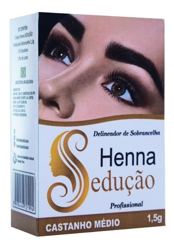 Henna Seducao Profissional Design Sobrancelha Castanho Medio