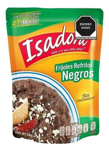 Caja Frijoles Refritos Negros Isadora De 430g Con 24 Piezas
